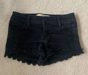 Hollister Short Short Low Rise Ripped Jean Shorts