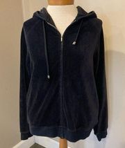 L.L. Bean Black Ribbed Long Sleeve Zip Up Hoodie Women’s Size Medium