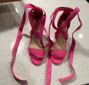 carcuume Pink Suede Tie Heels