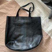 Madewell leather stripe transport tote