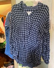 Blue Plaid Blouse