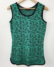 Ming Wang Women's Scoop Tank Top  Knit Green Black Size XS