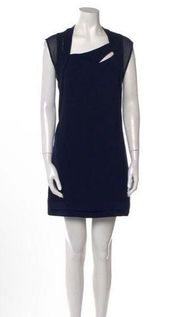 The Kooples Square Neckline Navy Blue Mini Dress