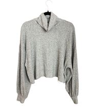 Gray Sweatshirt Drop Shoulder Long Sleeves Top