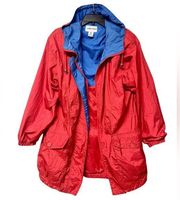 Cabin Creek oversized Women's Red and Blue Jacket EUC