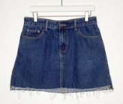 Sadie & Sage Denim Cutoff Mini Skirt Large