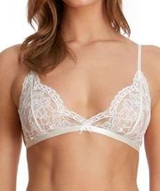 Monique Lhuillier x Hanky Panky Collection lace sheer bra size M