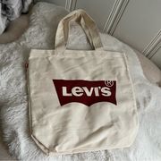 Levi’s Beige Logo Canvas Tote Bag 14.5” x 15” NEW