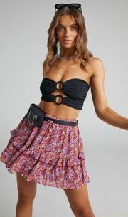 Floral Flowy Mini Skirt