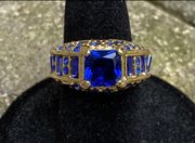 Women's Unique / Bold & Eye Catching Sapphire cz Birthstone Ring Size 6