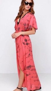 Amuse Society Next Level Coral Tie Dye Maxi Dress