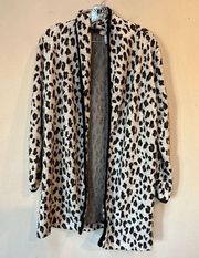 Magaschoni Women’s Animal Print Soft Open Cardigan Long Sleeve Sweater Large