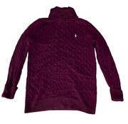 Ralph Lauren Sport Maroon cable Knit Turtleneck sweater