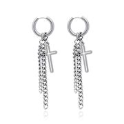 Cross Dangle Drop Earrings for Men Women Streetwear Unisex Hip Hop Style