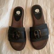 Begatti BLACK BUCKLE Women's SANDAL SLIDES SHOES Size 8.5