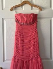 | coral prom dress size 1