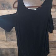 Women’s black cotton blouse with cut out sleeves