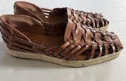 Sam & Libby Women's Asha Espadrille Saddle Slip On Shoes Brown Sz 7.5 Huaraches