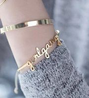 Wanderlust + Co Girlgang Gold Bangle bracelet