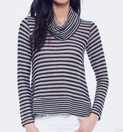 SPLENDID Striped Cowl Neck Sweater Navy/White in Size XS