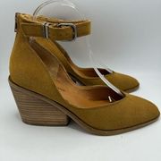 Lucky Brand  Stephi Pointed Toe Pump Size 8 Topanga Tan Oiled Suede Leather NEW