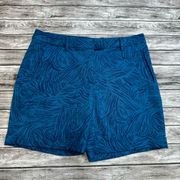 Lady Hagen Women's Blue Teal Zebra Stripe Casual Summer Shorts 8 Pockets Zipper