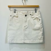 Free People  Women's Mini Skirt Size 26 white denim boho