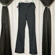 FILA dark gray yoga pants , flared bottoms, side drawstrings to cinch waist