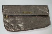 Victorias Secret Gold Glitter Bling Holiday Fold-Over Evening Bag Clutch Purse