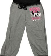 Disney grey cropped Minnie Mouse joggers size xs