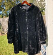 J Percy Faux Fur Reversible Black Coat 3X