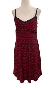 Rene Rofe Black & Red Nightgown Sleepwear Dress Size Medium | 10H-35