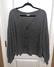 Gray Sweater With Puffy Sleeves