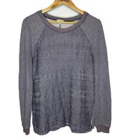 Kori America Lace Front Purple Pullover Sweater Women’s Size M