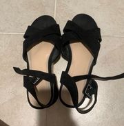 Black Suede espadrille Suede Platform Sandals