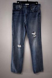 FRAME LE HOLLYWOOD High Rise Medium Wash Fernhill Distressed Jeans Women's 27