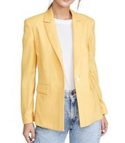 Rag & Bone Bonnie Wool Blend Long Sleeve Single Breasted Blazer Yellow Womens 0