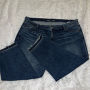 Old Navy Mid-Rise Boyfriend Dark Wash Straight Leg Jean Raw Hem Plus Size 20