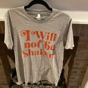 Bella Canvas Tee Shirt “I Will Not Be Shaken” Short Sleeve size Medium