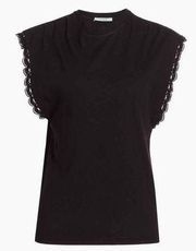 DEREK LAM 10 CROSBY Sayles Lace-Trimmed Muscle Tank Size Large Black