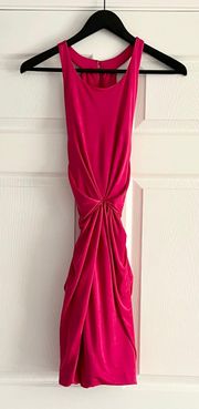 Azalea pink satin twist front dress size XS NWT