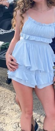 Baby Blue Backless Romper