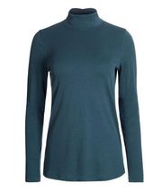 The Peruvian Connection Mock Neck Long Sleeve Pullover Bermuda Blue NWT M