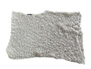 Figwood Sweater Womens One Size White One Shoulder Knit Poncho Boho Lagenlook