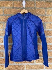 Athleta Women’s Jacket Coat Blue  Quilted Fitted XS