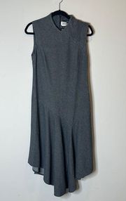 603-TIBI Grey Striped Sleeveless Dress