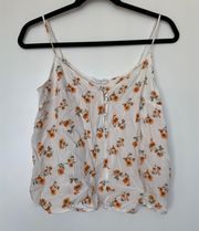 White Tank Top With Yellow Flowers 