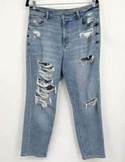 American Eagle  Distressed Bum Rip Mom Jean Size 10 Short