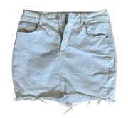 Garage White Denim Raw Hem Mini Skirt Women’s Size Small