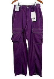 Mia & Madison Purple Cargo Carpenter Baggy Pants Size 29 NWT